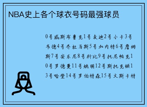 NBA史上各个球衣号码最强球员